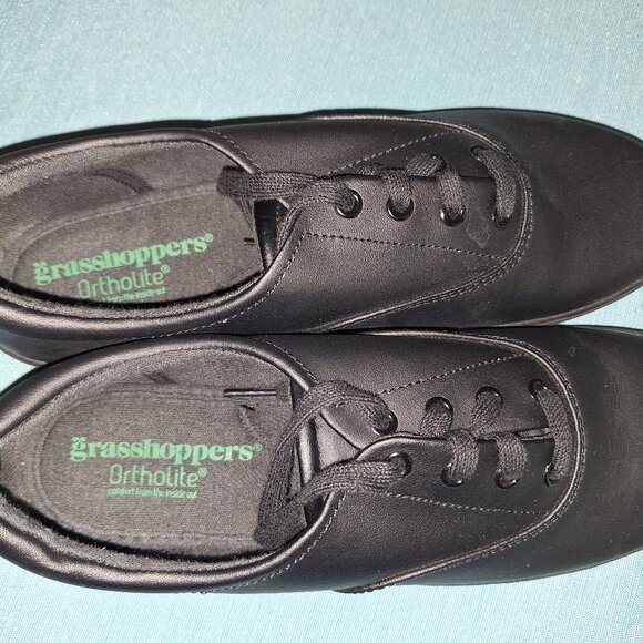 Grasshopper Ortholite Sneaker - Black Leather - Size 9M - Picture 4 of 7